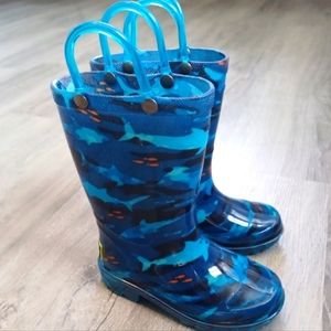 Shark Rain Boots Little Boy Size 7